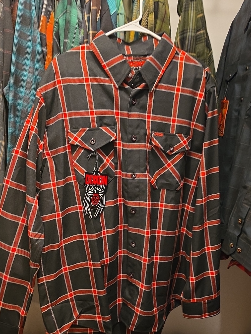 DIXXON Black and Red Plaid Button-Down Shirt